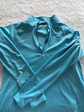 Nike Light Aqua Quarter-Zip Performance Top